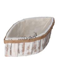 Doniczka osłonka drewniana korytko łezka podkład 37 cm brązowa