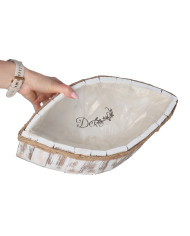 Doniczka osłonka drewniana korytko łezka podkład 37 cm brązowa