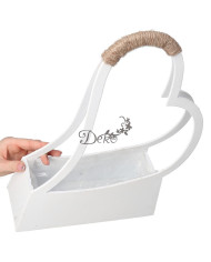 Doniczka drewniana do kompozycji stroika serce 36 cm