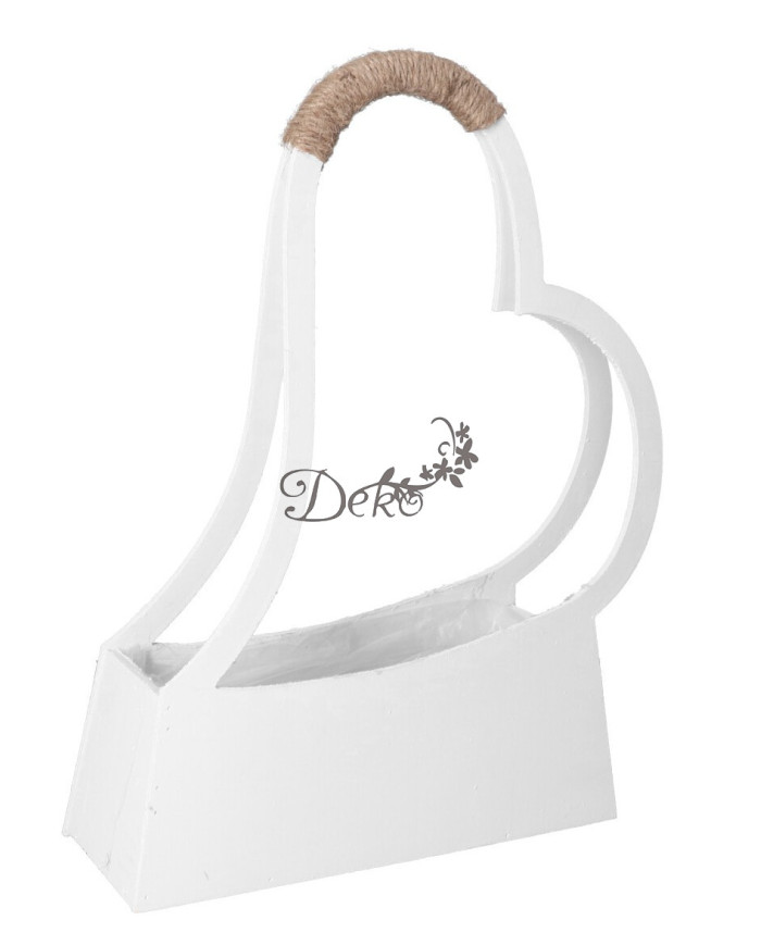 Doniczka drewniana do kompozycji stroika serce 36 cm