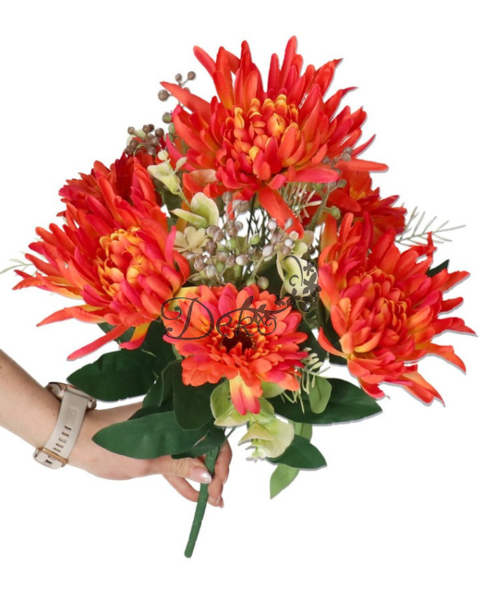 CHRYZANTEMA W BUKIECIE SZTUCZNE KWIATY JAK ŻYWE 46CM DUŻY BUKIET