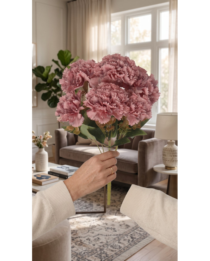 Goździk goździki bukiet sztuczne kwiaty jak żywe 43 cm
