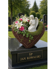 Doniczka osłonka do kompozycji stroika serce 26 cm podkład