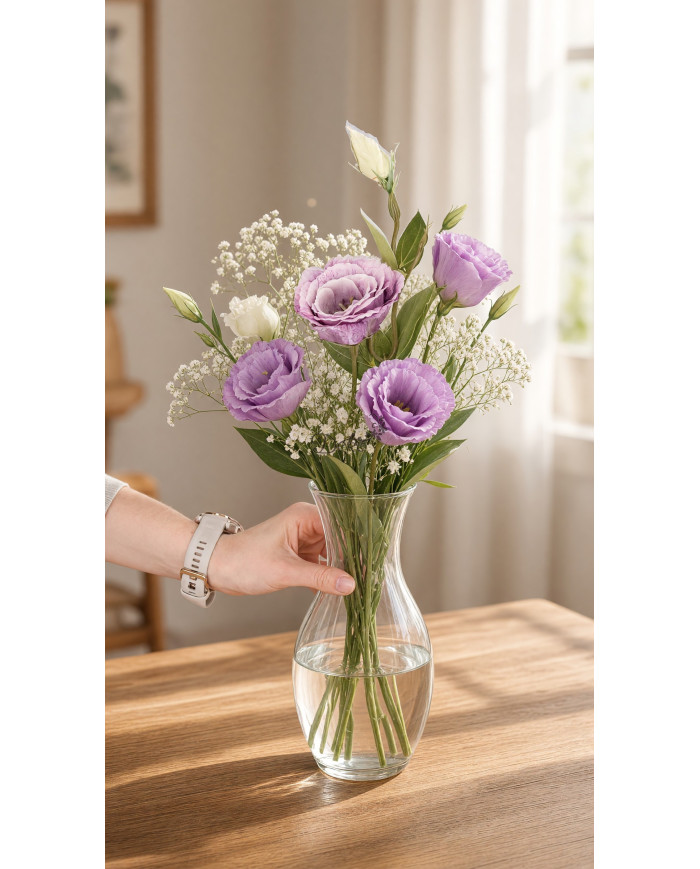 Eustoma sztuczne kwiaty jak żywe 50 cm gałązka