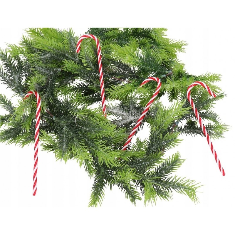 Bombki na choinkę laski cukierki 6szt.