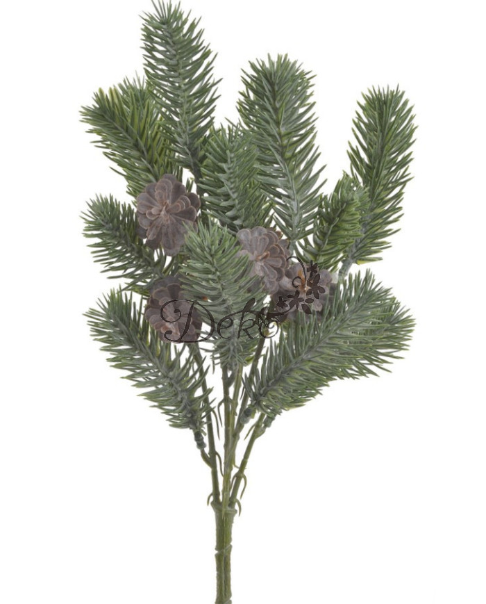 Sztuczna Gałązka Iglasta z Szyszkami Świerk Jodła Stroik Świąteczny Bożonarodzeniowy 37cm