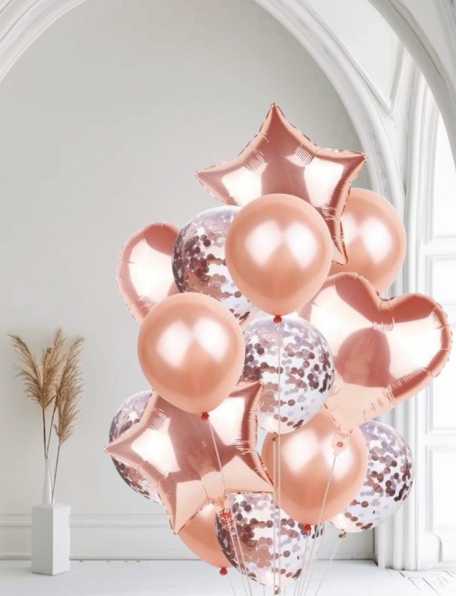 BALONY NA URODZINY ZESTAW BALONÓW MIX 14 SZT ŚLUB PARTY