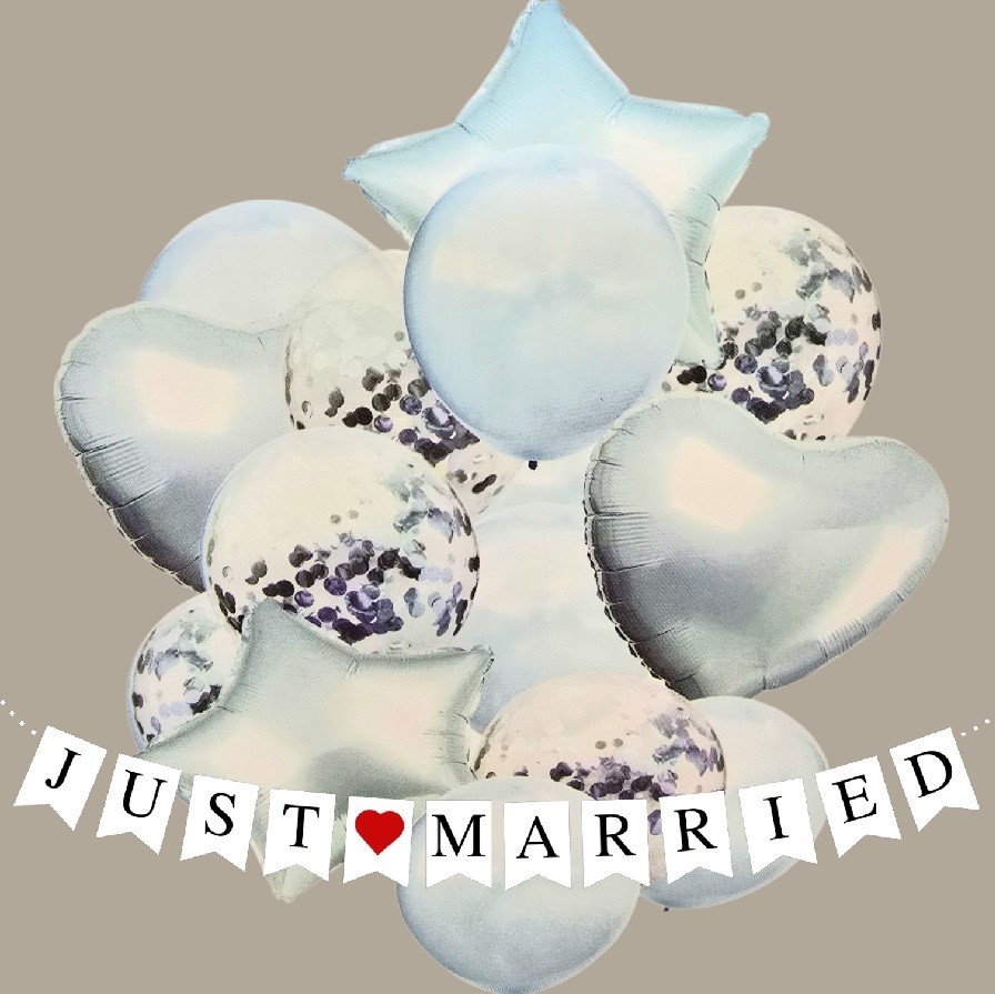 BALONY NA URODZINY ZESTAW BALONÓW MIX 14 SZT ŚLUB PARTY